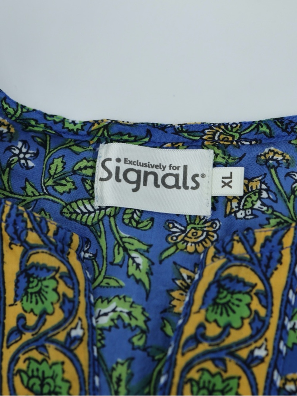 Signals Cotton 2 Piece Pants Set Tunic Pants Blue Floral Boho Resort Wear XL L - Picture 10 of 14